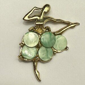 Vintage Ballerina Brooch Pin Gold Tone